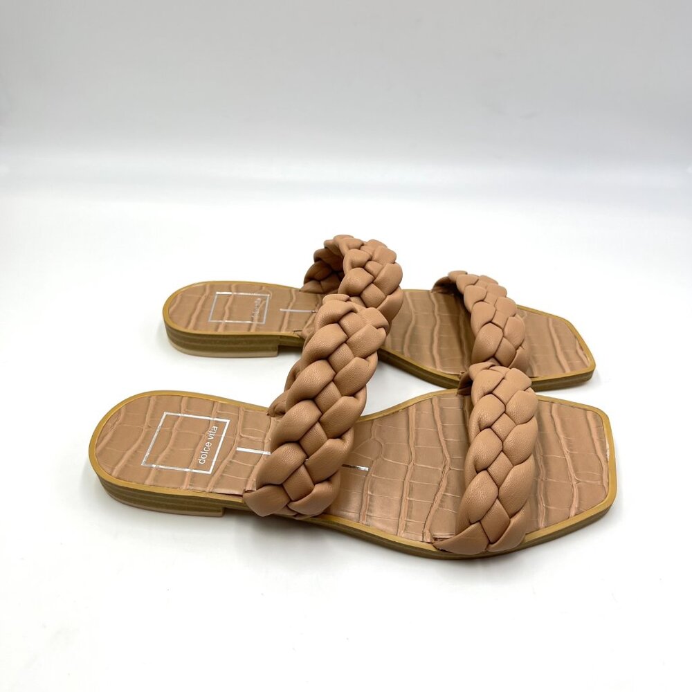 Dolce Vita‎ Womens Size 6 Indy Tan Beige Nude Braided Flat Sandals Shoes